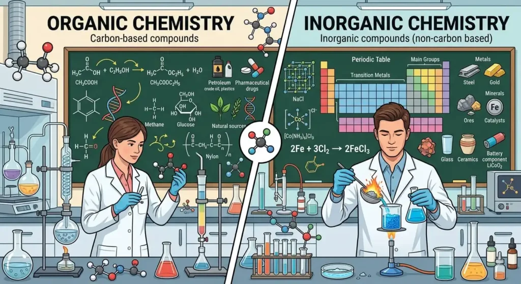 Organic chemistry vs inorganic chemistry