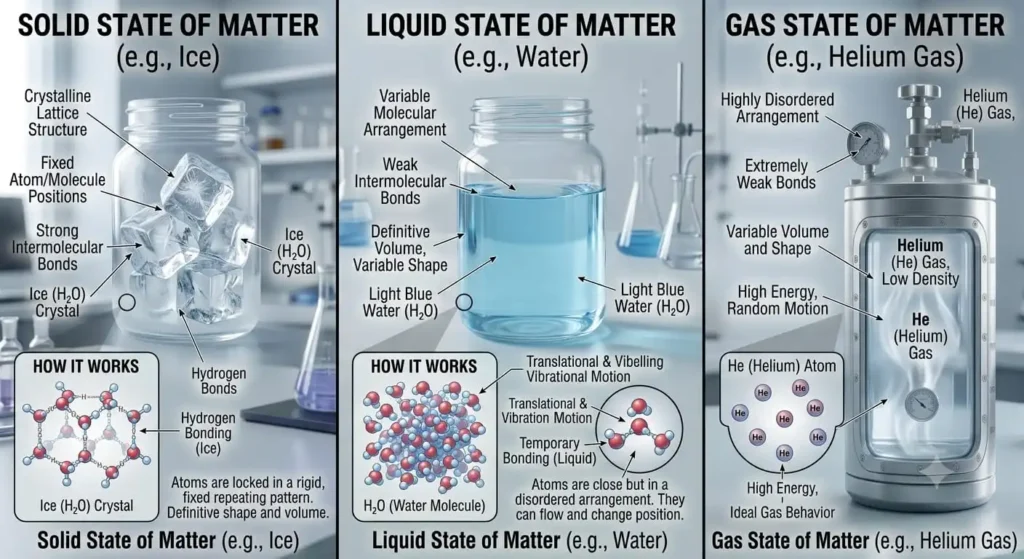 States of matter: solid, liquid, and gas