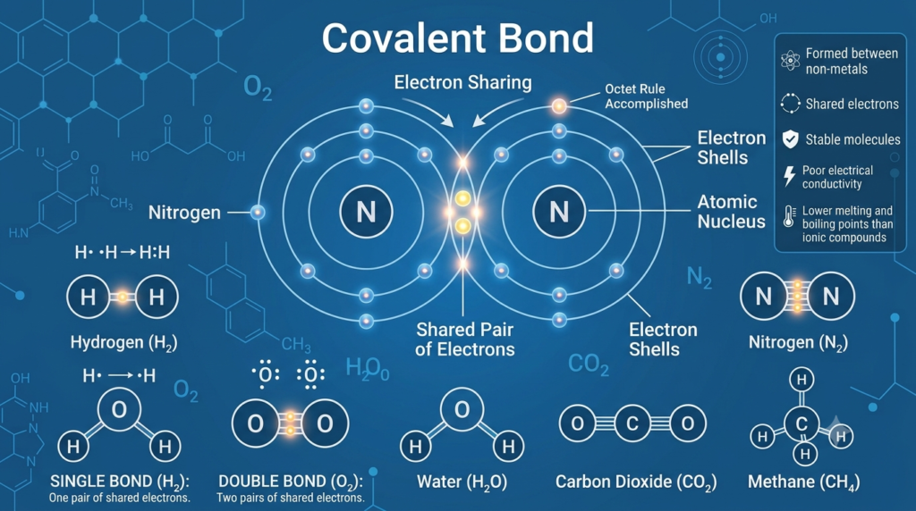 3d  ilusstration of single covlent bond ,double covlent bond, and triple covlent bond