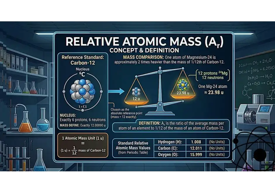 relative atomic mass experiment diagram
